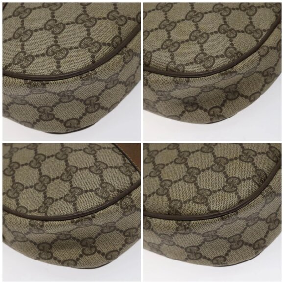 GUCCI GG Supreme Web Sherry Line Clutch Bag PVC Beige - Picture 15 of 15